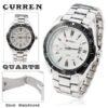 Curren Quartz Men's Stainless Steel Watch with Black Accent (White 5.2cm Dial) - CUR095