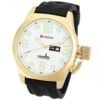 Curren Men's Golden Watch with Silicone Band (White 5.7cm Dial) - CUR022