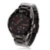 Curren Quartz Men's Black Stainless Steel Waterproof Chronograph with Red Accents (Black 4.5cm Dial) - CUR101